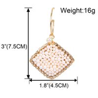 New Retro Style Alloy Inlaid Pearl Geometric Diamond Earrings Exaggerated Fashion Earrings Wholesale Nihaojewelry main image 6