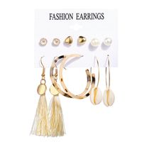 New Creative Retro Golden Silver Shell Scallop Earring Set Wholesale Nihaojewelry sku image 14