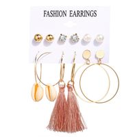 New Creative Retro Golden Silver Shell Scallop Earring Set Wholesale Nihaojewelry sku image 4