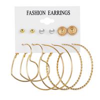 New Creative Retro Golden Silver Shell Scallop Earring Set Wholesale Nihaojewelry sku image 3