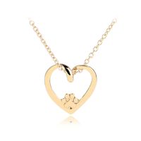 Peach Heart Cat Claw Necklace Clavicle Chain Fashion Simple Love Hollow Out Dog Claw Pendant Necklace Wholesale Nihaojewelry main image 1