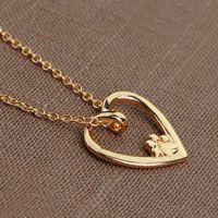 Peach Heart Cat Claw Necklace Clavicle Chain Fashion Simple Love Hollow Out Dog Claw Pendant Necklace Wholesale Nihaojewelry main image 4