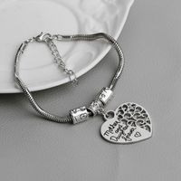 Fashion New Simple Letters Mother And Daughter Forever Heart-shaped Tag Bracelet Wholesale Nihaojewelry main image 3