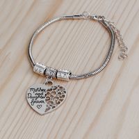 Fashion New Simple Letters Mother And Daughter Forever Heart-shaped Tag Bracelet Wholesale Nihaojewelry main image 4