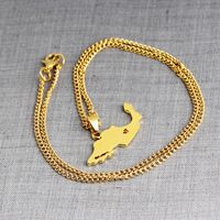 Map Shape Pendant Necklace Clavicle Chain Simple Mexico Map Sweater Chain Necklace Wholesale Nihaojewelry main image 3