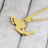 Map Shape Pendant Necklace Clavicle Chain Simple Mexico Map Sweater Chain Necklace Wholesale Nihaojewelry main image 4