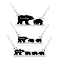 Drop Oil Alphabet Necklace Mama Bear Cute Little Bear Pendant Necklace Clavicle Chain Wholesale Nihaojewelry main image 1