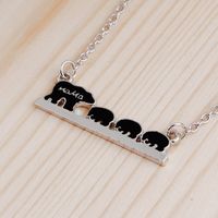 Drop Oil Alphabet Necklace Mama Bear Cute Little Bear Pendant Necklace Clavicle Chain Wholesale Nihaojewelry main image 6