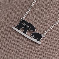 Drop Oil Alphabet Necklace Mama Bear Cute Little Bear Pendant Necklace Clavicle Chain Wholesale Nihaojewelry main image 3