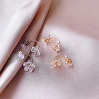New Earrings Fashion Crystal Flower Earrings Five Petals Flower Hanging Earrings Wholesale Nihaojewelry main image 3