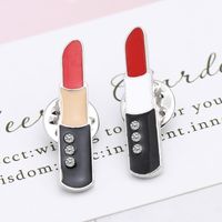 New Fashion Hot Cartoon Inlay Diamond Lipstick Envelope Coating Brooch Accessories Wholesale Nihaojewelry main image 3