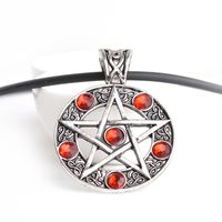 Cross-border   Heiß Verkaufte Europäische Und Amerikanische Retro-satan-logo Fünfzackige Stern Diamant Anhänger Halskette Zubehör main image 3