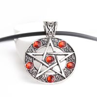 Vente Chaude Rétro Satan Logo Pentagramme Diamant Pendentif Collier En Gros Nihaojewelry main image 3