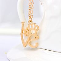 Necklace Clavicle Chain Creative New Letter I Love You Love Hollow Out Dog Claw Necklace Wholesale Nihaojewelry main image 3
