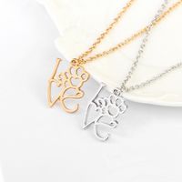 Necklace Clavicle Chain Creative New Letter I Love You Love Hollow Out Dog Claw Necklace Wholesale Nihaojewelry main image 4