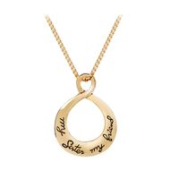 Water Drop Necklace Good Sister My Sister My Friend Hollow Pendant Necklace Accessories Wholesale Nihaojewelry main image 1