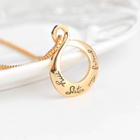 Water Drop Necklace Good Sister My Sister My Friend Hollow Pendant Necklace Accessories Wholesale Nihaojewelry main image 3