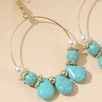Geometric Round Turquoise Beaded Earrings Stone Trend Handmade Earrings Jewelry Wholesale Nihaojewelry main image 4