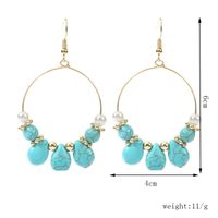 Geometric Round Turquoise Beaded Earrings Stone Trend Handmade Earrings Jewelry Wholesale Nihaojewelry main image 5