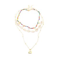 Bohemian Three Shell Flowers Rice Beads Multilayer Necklace Trend Handmade Long Pendant Jewelry Wholesale Nihaojewelry main image 6