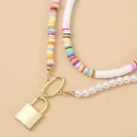 Exaggerated Colorful Soft Ceramic Multilayer Necklace Bohemian Two-piece Beaded Pendant Jewelry Wholesale Nihaojewelry main image 5