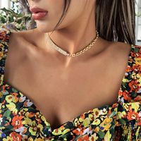 N7515 Europe And America Cross Border Popular Ornament Exaggerated Thick With European And American Style Men's And Women's Necklace Simple Clavicle Necklace main image 6
