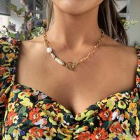 Moda Simple Estilo De Aleación De Mujer Chapado En Collar Largo Dulce Colgante De Perlas Collar Al Por Mayor Nihaojewelry main image 2