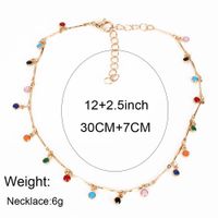 Boho Color Small Water Droplets Clavicle Chain Fashion Simple Color Necklace Wholesale Nihaojewelry main image 6