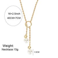 Fashion Simple Cool Style Clavicle Chain Pearl Water Drop Pendant Wholesale Nihaojewelry main image 3