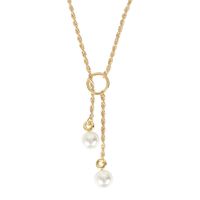 Fashion Simple Cool Style Clavicle Chain Pearl Water Drop Pendant Wholesale Nihaojewelry main image 4