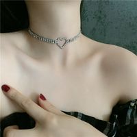 Nouvelle Mode Amour Simple Brillant Diamant Court Paragraphe Fille Coeur Collier Ras Du Cou En Gros Nihaojewelry main image 6