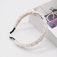 New Korean Fashion Simple Woven Pearl Ripple Knot Ladies Headband Wholesale Nihaojewelry main image 6