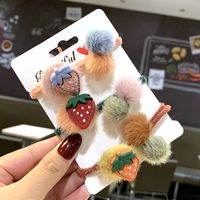 Autumn And Winter  Korean Strawberry Cute Hair Tie Headdress Girl Tie Head Rubber Band Hair Ring Holster  Cheap Scrunchies Wholesale Nihaojewelry main image 1