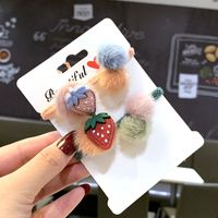 Autumn And Winter  Korean Strawberry Cute Hair Tie Headdress Girl Tie Head Rubber Band Hair Ring Holster  Cheap Scrunchies Wholesale Nihaojewelry main image 4