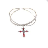 New Korean Rhinestone Cross Collar Necklace Neck Chain Neck Collar Wholesale Nihaojewelry main image 6