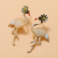 Korea Fashion New Sweet Daisy Bird Earrings Simple Retro Trend Exaggerated Long Earrings Wholesale Nihaojewelry main image 3