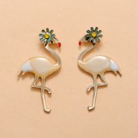Korea Fashion New Sweet Daisy Bird Earrings Simple Retro Trend Exaggerated Long Earrings Wholesale Nihaojewelry main image 4