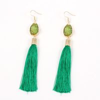 Fashion New  Natural Stone  Long Tassel Earrings Retro Natural Stone Earrings Wholesale Nihaojewelry main image 3