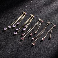 Hot Sale Fashion High-quality Tassel Earrings New Long Purple Earrings Wholesale Nihaojewelry main image 3