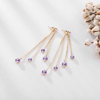 Hot Sale Fashion High-quality Tassel Earrings New Long Purple Earrings Wholesale Nihaojewelry main image 5