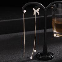 New Wave Korean Earrings Fashion Copper Asymmetric Butterfly Tassel Earrings Wholesale Nihaojewelry main image 1