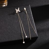 New Wave Korean Earrings Fashion Copper Asymmetric Butterfly Tassel Earrings Wholesale Nihaojewelry main image 4