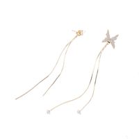 New Wave Korean Earrings Fashion Copper Asymmetric Butterfly Tassel Earrings Wholesale Nihaojewelry main image 6