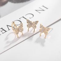 New Super Fairy Sweet Ear Clip Small Butterfly Earrings Silver Needle Three-piece Ear Bone Clip Wholesale Nihaojewelry main image 5