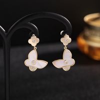 Korean New Butterfly Shell Earrings S925 Silver Needle Simple Ear Jewelry Wholesale Nihaojewelry main image 3