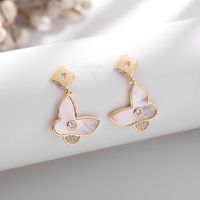 Korean New Butterfly Shell Earrings S925 Silver Needle Simple Ear Jewelry Wholesale Nihaojewelry main image 4