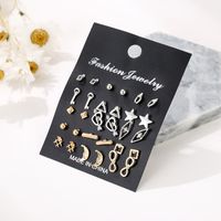 Earrings Creative Exaggerated Star Moon Earrings Set 15 Pairs Of Earrings Wholesale Nihaojewelry main image 1