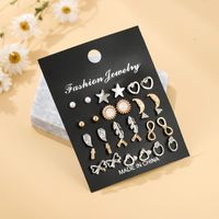 Earrings Creative Exaggerated Star Moon Earrings Set 15 Pairs Of Earrings Wholesale Nihaojewelry main image 6