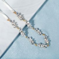 Japanische Und Koreanische Braut Kopf Schmuck Perlen Diamant Stirnband Kristall Blume Wald Streamer Einfaches Tägliches Soft-chain-stirnband main image 3