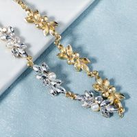 Japanische Und Koreanische Braut Kopf Schmuck Perlen Diamant Stirnband Kristall Blume Wald Streamer Einfaches Tägliches Soft-chain-stirnband main image 4